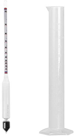 SHOTAY Densimetro Tester Set di flaconi Vintage Strumenti Alcolometro Misuratore di Alcol Misuratore di concentrazione di Vino 0-100 idrometro Strumenti di Alcol Chiaro