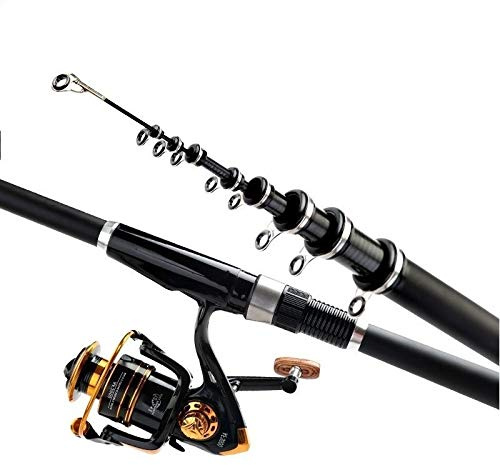 TTSJSM Angelrute Spinnrute Carbon Fiber tragbar Rock-2.4m 3.6m 4.5m 5.4m 6.3m 7.2m Carp Rod Teleskop Sea Angel Ultrahart Teleskop Angelrute (Size : 5.4 m)