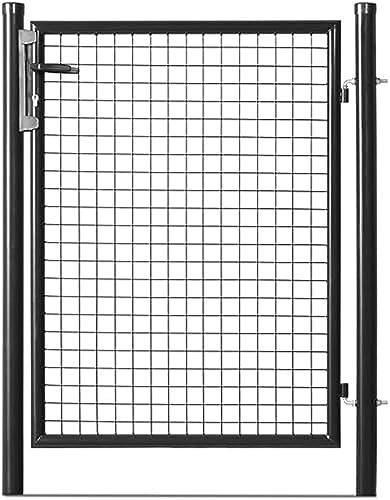 Gardenode Easy Clôture Portillon grillagé en Acier galvanisé Maille 50 x 50 Passage L 1m x H1m75 Noir