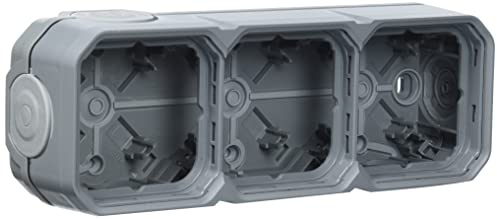 Legrand - Boitier étanche Plexo 3 postes pour montage apparent horizontal ou vertical équipé de 5 embouts souples finition gris