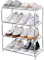 Jucaifu Zapatero pequeño apilable para entrada, pasillo y armario, ahorro de espacio de almacenamiento y organización (4 niveles, blanco)