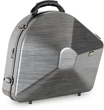 Lechgold Deluxe Koffer für Waldhorn (schraubbar) - Stabiles Formetui für alle gängigen Waldhörner mit abschraubbarem Schallstück - Thermopolsterung - Rucksackgarnitur - Coole Carbon-Optik