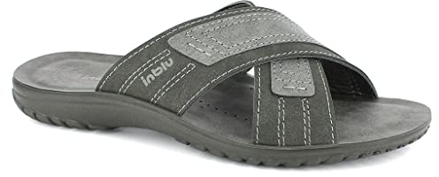 inblu Ciabatte a Fasce Incrociate, Uomo, Grigio, 42 EU
