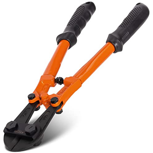 KSEIBI 141570 Heavy-Duty Mini Bolt Cutter 12 for Cutting Fence, Steel Wire, Small Chain, Screws, and Rivet, with Soft Grip Rubber Ergonomic Handle Cutters