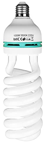 BOLLUMA Fotolampe, 50W = 135W 5500K CFL Tageslichtlampe mit E27 Sockel für Studiobeleuchtung Videobeleuchtung, Fotografie, Softbox