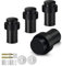 Door Stoppers 4 Pack, 65mm Black Door Stop Floor Mounted Stainless Steel Heavy Duty Doorstops for Wall Floor Mount Modern Door Stop Holder with Thick Rubber Bumper, Cylindrical