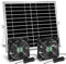 erifyng Ventilateur solaire pour abri de jardin, poulailler, serre, extérieur avec deux ventilateurs étanches IPX7 de 12,7 cm, interrupteur marche/arrêt, câble de montage et kits d'installation