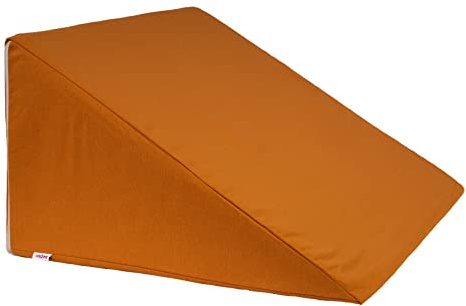 beties „Wunschton“ Keilkissen-bezug ca. 62x49x30 cm Stützkissen Lesekissenbezug – Unifarben Begleiter Baumwolle (sanddorn-orange)