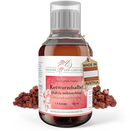 Rotwurzel-Salbei Tinktur (alkoholfrei) 150ml | Salvia miltiorrhiza Tropfen (1:4 Extrakt) | Top Premium Qualität aus Österreich | Veganes Nahrungsergänzungsmittel ohne Zusatzstoffe