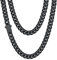 Black Stainless Steel Necklace for Men Curb Chains Hiphop Necklace Pendant Chain Mens Jewelry Cuban Link Chain for Women