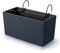 IMJ-Global Maceta para flores y plantas rectangular Urbi Case W decorativa de plástico de 20 cm de altura para interior exterior, 19 x 40 cm, rectangular, color negro, diseño moderno, 12 litros