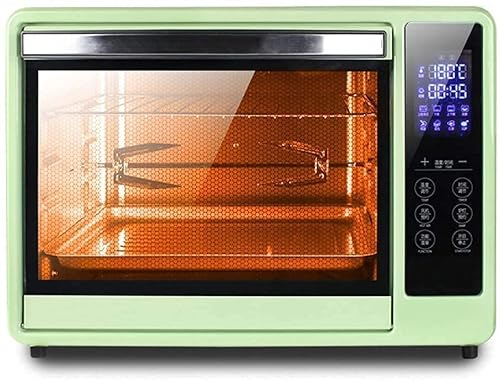 CAZARU Mini Horno Inteligente Tipo computadora Multifuncional Ajuste Inteligente de Temperatura y Tiempo Rotación de 360 ° Parrilla Tenedor Circulación de Aire Caliente Estufa LED Lámpara 30L Horno