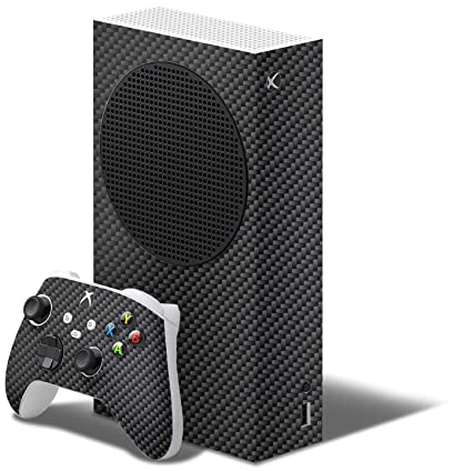 Skins4u Skin Design Schutz Folie Vinyl Aufkleber Sticker kompatibel mit Xbox Series S Gaming Wrap Faceplate Skins Cover Konsole + Controller Skin Carbon