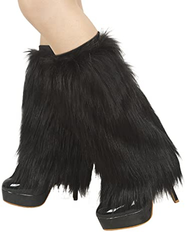 OhMill Faux Fur Leg Warmers Fluffy Costume Furry Cuffs Boot Sleeves Soft Boot Covers for Women Girls Halloween Costume Accessories