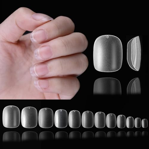 540 Pièces Rond Capsule Americaine Ongle Extra Court, Ongle Pose Americaine XXS, Kit Pose Americaine Ongles Carré, 15 Tailles Capsules Ongles Mate Couverture Complète Faux Ongles D'extensions