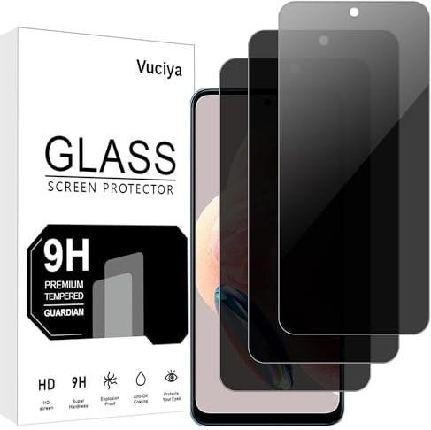 Vuciya [3 Pack Privacidad Screen Protector para Xiaomi Redmi Note 12 4G / 5G vidrio templado,Dureza 9H,Sin Burbujas, Antihuellas,Antiarañazos,HD Alta Sensibilidad protector pantalla