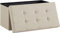 Madera Nieve Banco con Almacenamiento, Banco Acolchado, Taburete, baúl con Capacidad de Carga de hasta 300 kg (Beige, 76x38)