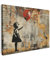 MuchoWow© Bild auf Leinwand 80x60 cm Schlafzimmer Bilder Badezimmer Wand Deko Wohnzimmer Modern Wanddeko Bilderwand Geschenk Graffiti - Banksy - Mädchen - Street art