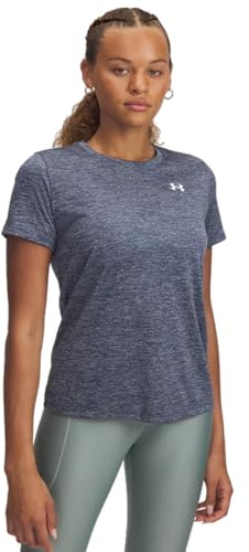 Under Armour Damen Tech Twist Short Sleeve Crew, (044) Downpour Grey/White, Klein