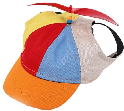 Walopola Propeller Mütze, Bunte Propellermütze Lustige Propellerkappe, Hubschraubermütze Propeller Cap Hubschrauber Kappe, Baseball Cap Par Hut Für Kleine Hunde, Welpen, Katzen
