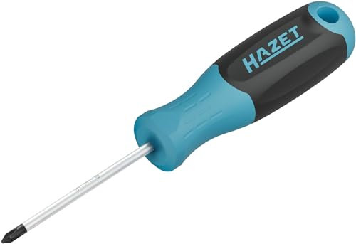 HAZET Schraubendreher 811-PH1, PH1 Kreuzschlitz, 185 mm Rundklinge, 4,5 mm Durchmesser, rutschfester 3-Komponenten-Griff, hohe Kraftübertragung