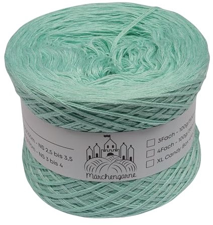 Bobbel einfarbig 200g - 760m 4 fädig Bobbel Wolle Farbverlaufsgarn handstrickgarn stricken häkeln (Pistazie)