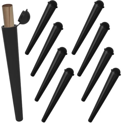 8 Stück Joint Hülle,Joint Tube,Joint Case,Joint Box,Siegel Tragbar mit Deckel,Joint-Behälter,Joint-Hülse Transporthülle,Plastik Joint Hüllen für Papier und Kleinteile - Schwarz,120mm Lang