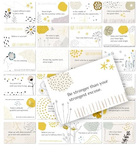 Logbuch-Verlag 38 Sprüchekarten englisch Motivationskarten mit Sprüchen für Erwachsene Affirmation & Achtsamkeit Karten 8,5 x 5,5 cm