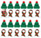 24 Stücke Mini Weihnachtsmütze und Schal Set, Mini-Strickmütze des Weihnachten Lutscherhut, Weinflasche Abdeckung Dekoration Hut mit Schal für Tischdekoration Schneemann Geschenk Dekoration (Grün)
