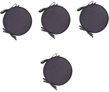 COLLBATH 4 Stück Kissen Stuhlpolster Zum Kreis Runder Gartenhocker Schwarze Stuhlauflage Stadion Unsersooe Outdoor-sitzpolster Runde Stuhlauflage Mit Bändern Gepolstert Tür Dark Grey