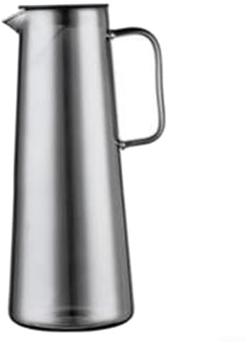 Elegante jarra de vidrio resistente al calor con tapa, ideal para uso doméstico u oficina, diseño fácil de verter (D)