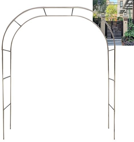 Stainless Steel Garden Arch 2.6 * 2.4m Wide Arbor for Climbing Plants Wedding Ceremony Arch (Color:25mm)