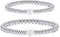 JAONLD Armband Damen,2 Stücke Elastizität Kugelarmband Set Freundschaftsarmband Damen Mutter Tochter Armband Herz,Kugelarmband für Damen Mädchen Paar Mutter und Tochter(Silber)