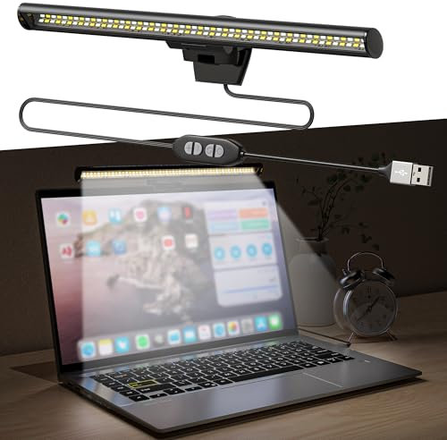 PVUEL Lámpara de monitor, luz para monitor, monitor Light bar, lámpara para pantalla LED carga USB, 3 temperaturas de color y brillo ajustable