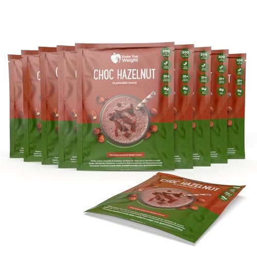 Shake That Weight 10x Diet Shake - Mahlzeitenersatzplan zur Gewichtsreduktion - Sehr kalorienarme Diät - VLCD - Proteinreich, Zuckerarm (Schoko-Haselnuss)