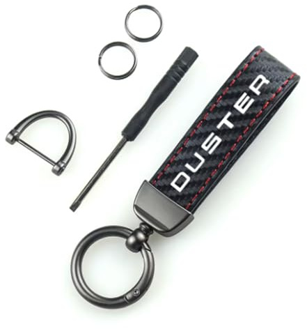 DRZTT Porte-clés de Voiture, pour Dacia Duster Clé de Voiture Anneau Homme et Femme Multifonction Voiture Accessoires,Red1