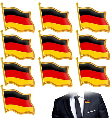 10 Stück Deutschland Anstecker,Anstecker Pins,Anstecknadel,Germany Badge,Deutschland Pin,Flaggenpin,Fahnenpin für Damen und Herren,Broschen Nationalflaggen für Kleidung,Jacke,Rucksack,Reiseanstecker