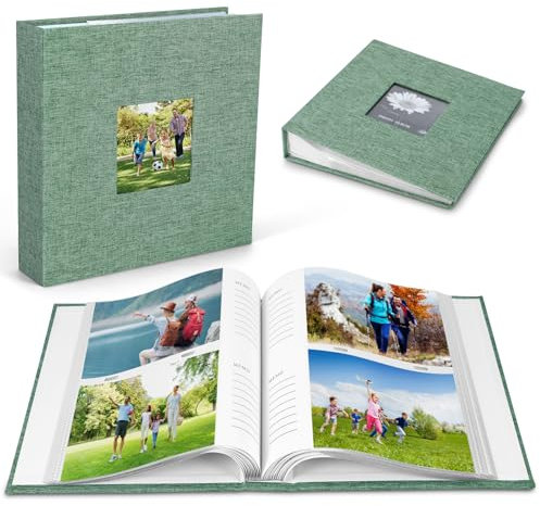 Miawtro Fotoalbum 100 Seiten,Einsteckfotoalbum für 200 Fotopapier 10x15 cm,Erinnerungsbuch Das Notizen Schreiben,DIY Fotobuch,zur Aufbewahrung von Fotos Oder als Babyalbum und Bilderalbum