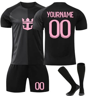 Miami Maillot de Foot Personnalisé Enfant Homme 24/25, Personnalisable Nom et Numéro Maillot Football Ensemble Football T-Shirt, Short et Chaussettes Convient Aux Adultes Enfants