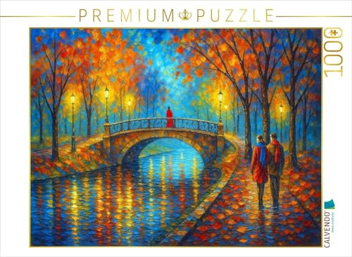 Puzzle · Die Brücke im Park | Farbenfrohes Gemälde · 1000 Teile · Lege-Größe 64 × 48 cm · CALVENDO Puzzle