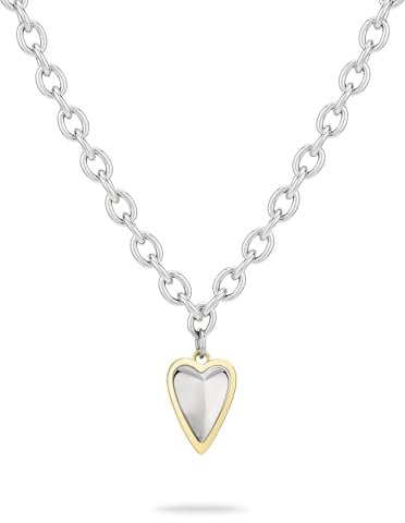 LIEBESKIND BERLIN Damen Schmuck mit Herz - Funkelnde Kette, Armband und Ohrringe mit Glasherz aus Edelstahl in Silber, Gold & Roségold - zeitlos, modern und alltagstauglich - Geschenkidee