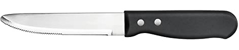 New Star Foodservice 58949 10-Inch Steak Knife, 5-Inch Rounded Serrated Blade with Plastic Handle, Jumbo, Set of 12