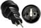DINIC Reisestecker, Stromadapter für Brasilien auf Schutzkontakt-Buchse, 3-Pin Netzadapter (1 Stück, schwarz)