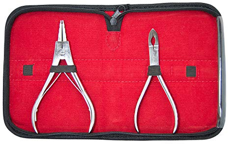 BodyJewelryonline Erwachsenen Ring Zange Body Piercing-Tool-Kit - 2 Ring öffnende und schließende Zange mit einem qualitativ hochwertigen Beutel enthalten