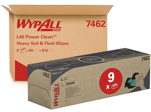 WypAll L40 Airflex Wischtücher in der Zupfbox 7462 – 9 Boxen zu je 90 Tüchern, weiß