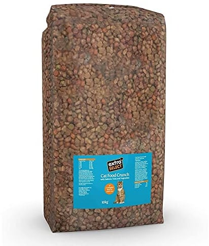 Extra Select Complete Dry Cat Food: Fish Mix Cat Biscuits (Salmon, Tuna, & Veg) - Nutritionally Balanced Dried Kibble for Adult & Senior Cats - Bulk Food 10kg