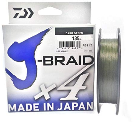 Daiwa Erwachsene J-Braid X4E Schnur, Dunkelgrün, 0,25 mm
