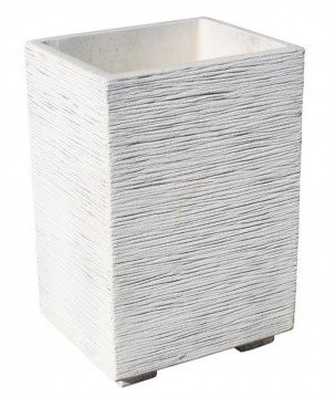 AnaParra Jardinera Cuadrada Moderna en Hormigón Piedra para Exterior Bering 30X25X42cm. Natural Gris