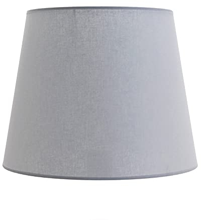 XL Lampenschirm Stoff in Grau für Stehlampen Wohnzimmer H:30 cm E27 blendarm konisch gemütlicher Leuchtenschirm WILLOW