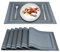 ARTAND Platzsets Abwaschbar 6er Set Vinyl Tischsets für Esstisch Küchen Platzset Dauerhaft PlatzdeckenTischzubehör -6er Set, 01 Silber Grau
